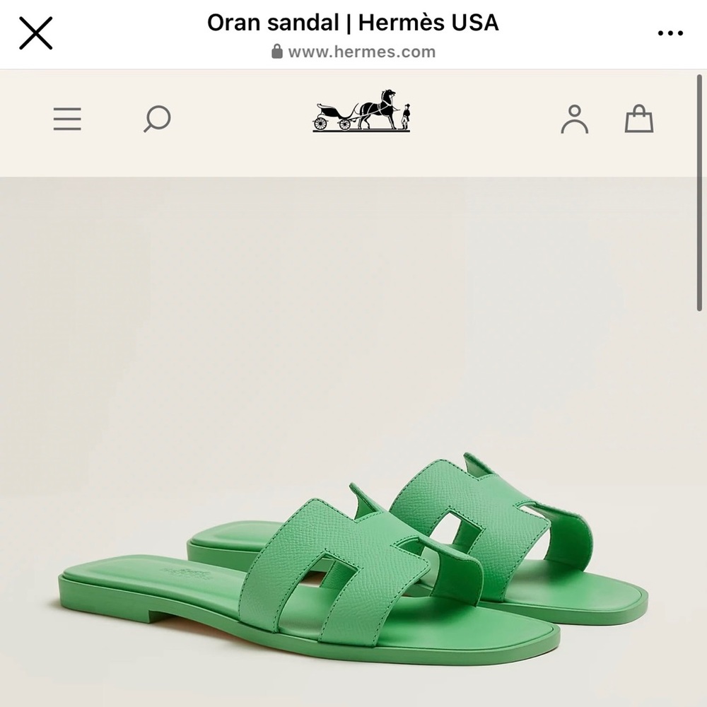 HERMES ORAN SANDAL GREEN